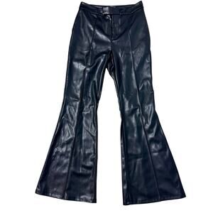 Avec Les Filles Faux Leather Flare Pants Black Medium M